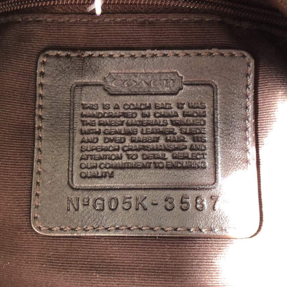 Vintage,CoachSignature,Rabbit,FurTrimmed Quilt satin shoulder bag. - Picture 2 of 7
